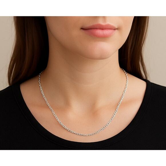 EVRY Silver Link Chain Necklace – Minimalist Everyday Jewelry - Picture 1 of 6